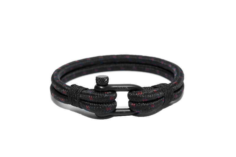 Men's Nautical Bracelet Leather & Steel Anchor  - 7FB-0205