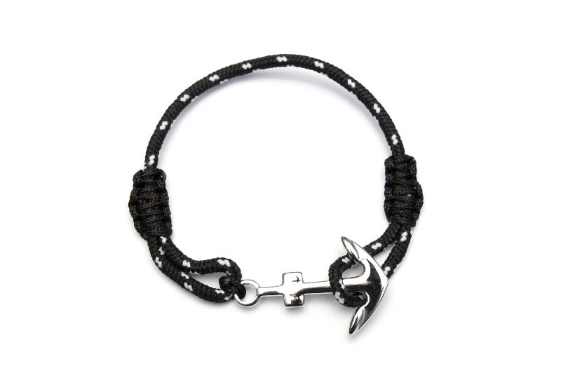 Mens Unique Nautical Bracelet White & Black - 7FB-0137