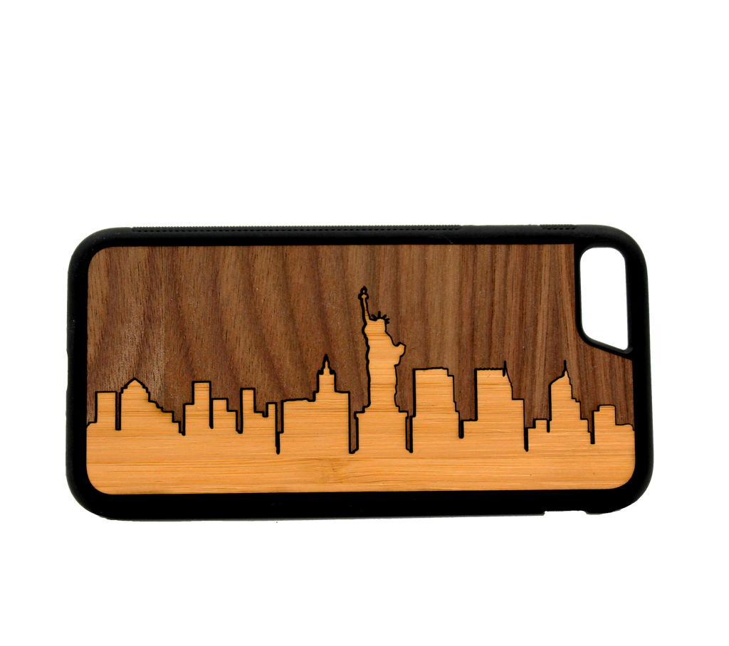 Slim Wooden Phone Case | New York Skyline Traveler (Bamboo Sky) - The Gallant Way