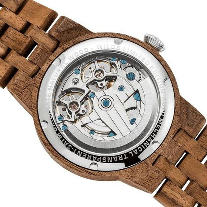 Men's Dual Wheel Automatic Walnut Wood Watch - For High End Watch Collectors
