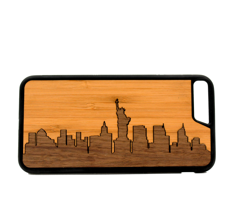 Slim Wooden Phone Case | New York Skyline Traveler (Bamboo Sky) - The Gallant Way