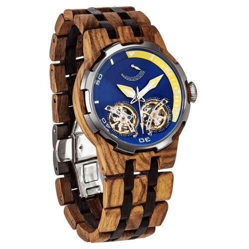 Men's Multi-Function Custom Kosso Wooden Watch - Personalize Your Watch