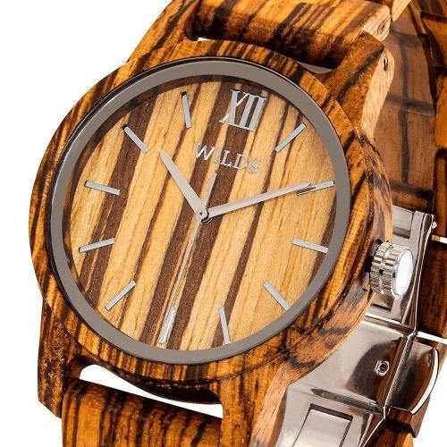 Men's Wood Watch Handmade Zebra  4