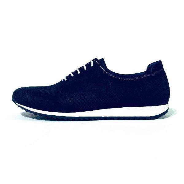 Blue Leathered Athletic Style Shoes