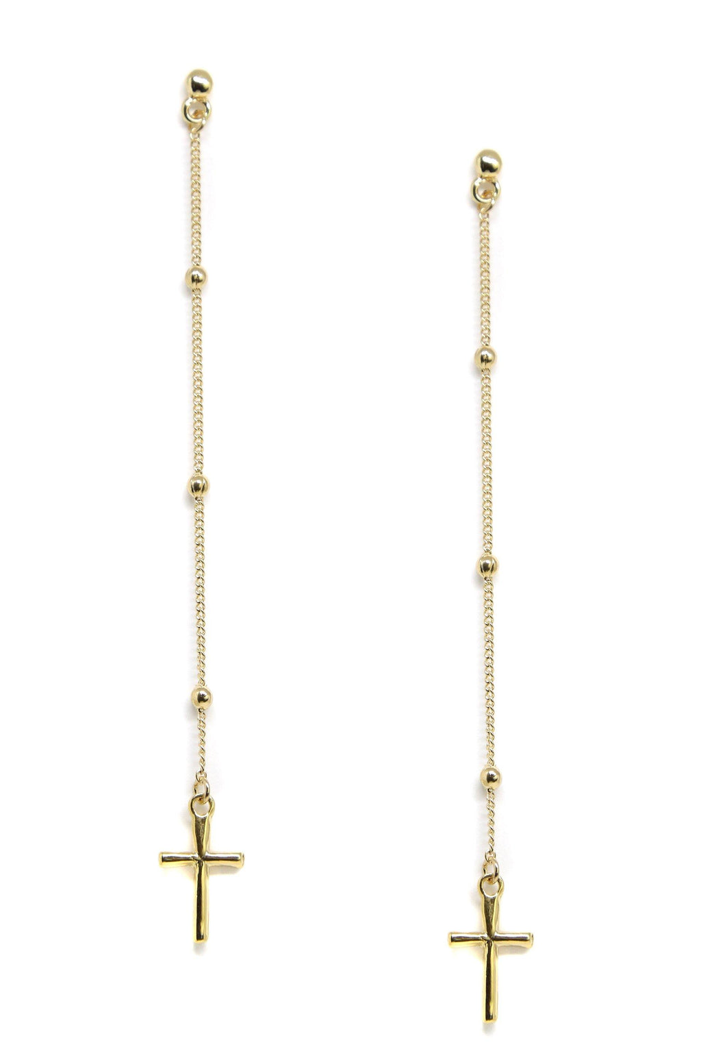 Chance and Faith 18k Gold Plated Dainty Cross Earrings - The Gallant Way