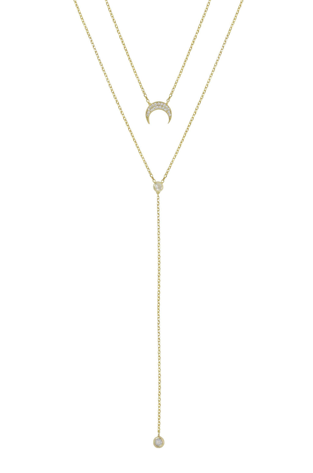 Dainty Layered Crescent Moon 18k Gold Plated Necklace Set - The Gallant Way