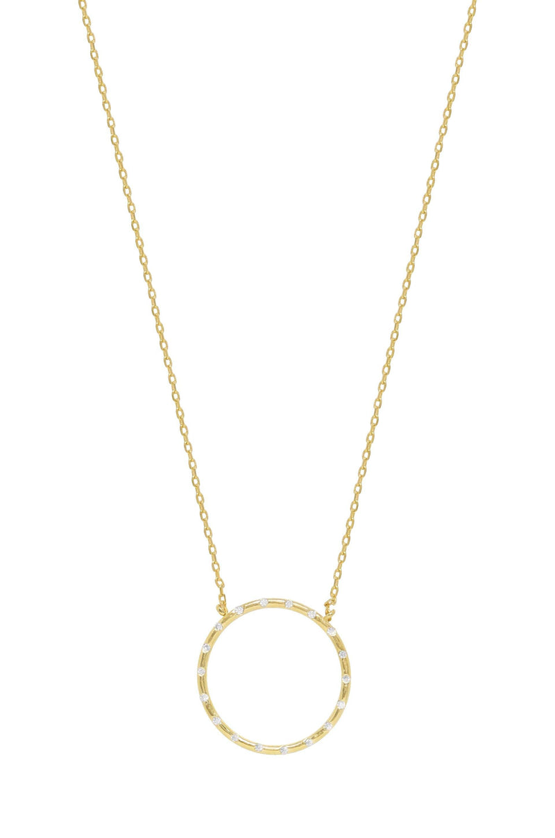 Circle of Love 18k Gold Plated Crystal Pendant Necklace - The Gallant Way