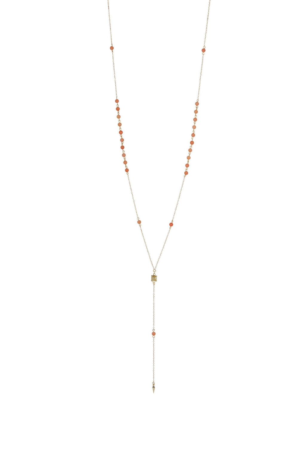 Angel Sigh Lariat in Coral and Gold - The Gallant Way