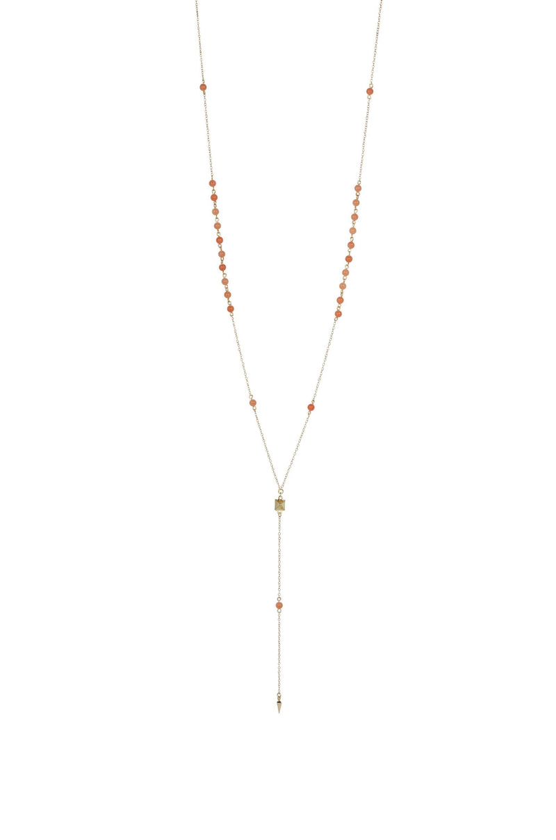 Angel Sigh Lariat in Coral and Gold - The Gallant Way