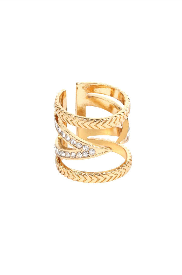 Gold Plated Ring  - Break The Pattern 18k   b