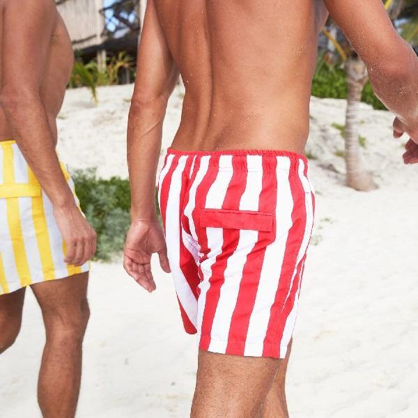 Swim Shorts Striped Red Cabana5