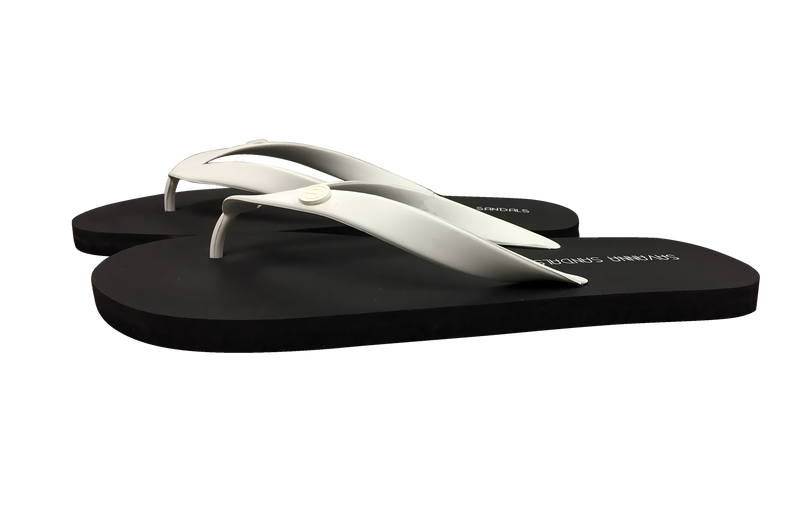 Men's Black and White Shower Sandals - The Gallant Way