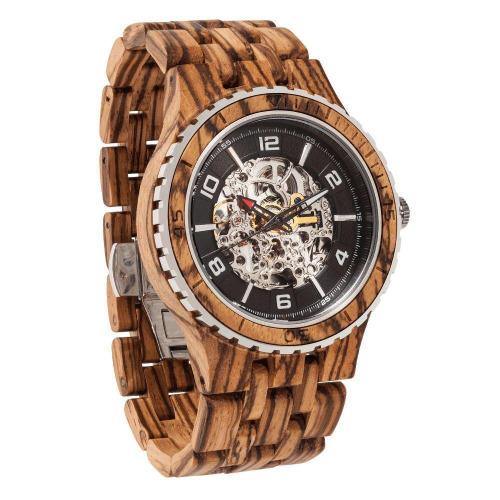 Men's Wood Watch Premium Zebra Self-Winding Transparent 1