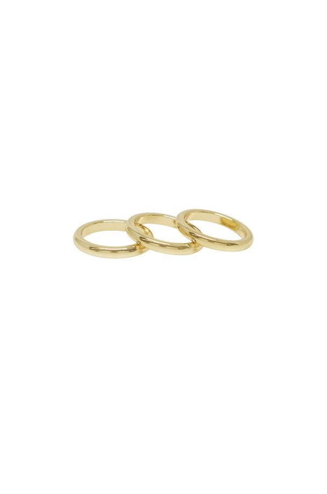 Back to Basics 18k Gold Plated Ring Set of 3