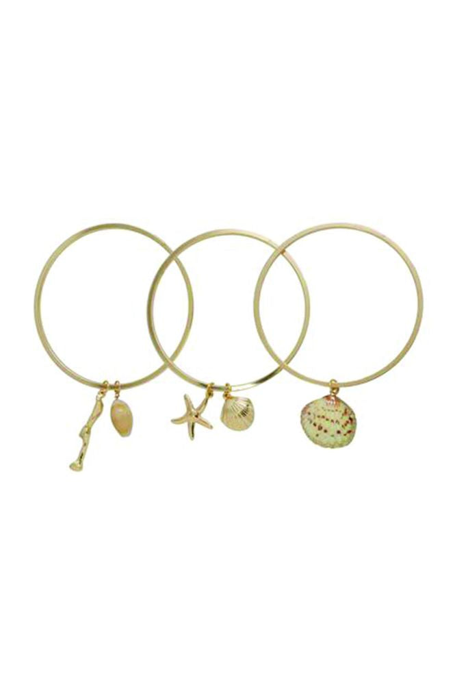 Beach Life 18k Gold Plated Bangle Set