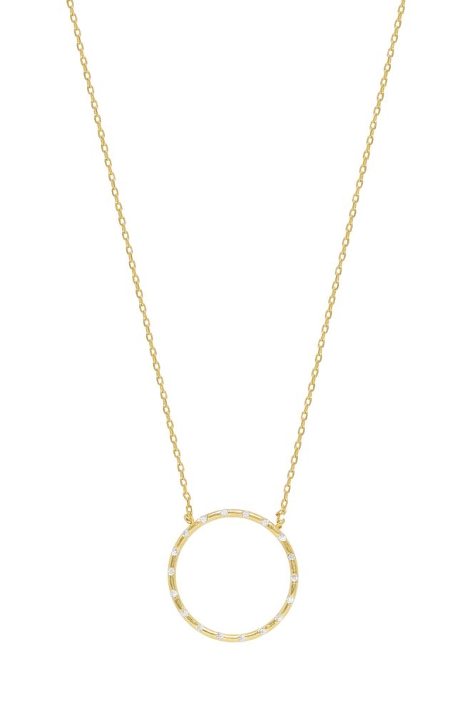 Circle of Love 18k Gold Plated Crystal Pendant Necklace