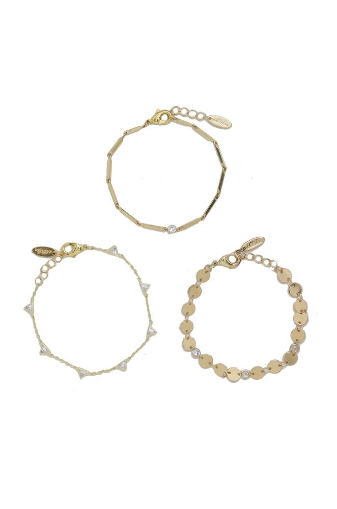 City Lights 18k Gold Plated Bracelet Set