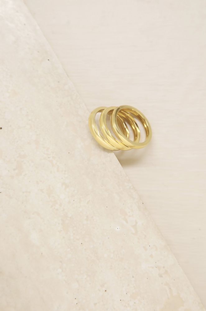 Back to Basics 18k Gold Plated Ring Set of 3