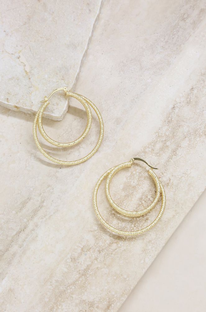 Cage Hoop Earrings in Gold