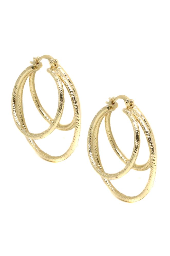Cage Hoop Earrings in Gold