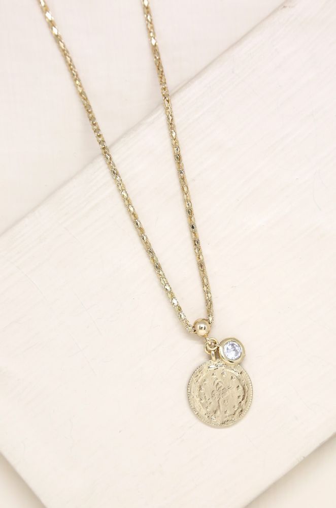 Coin Keepsake 18k Gold Plated Necklace