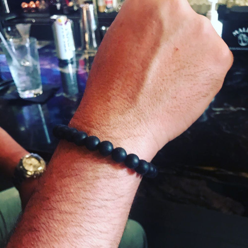 Black Silicon rubber 9MM bead bracelets