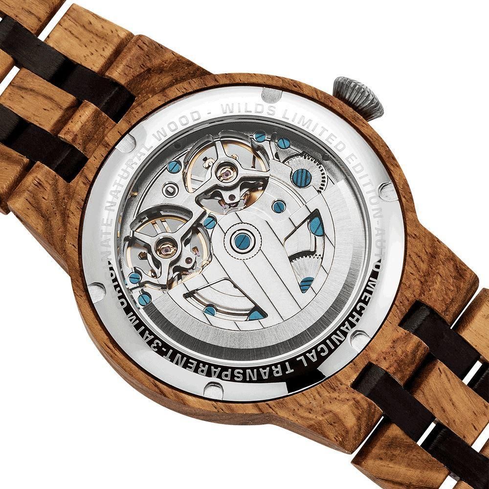 Men's Dual Wheel Automatic Ambila Wood Watch - 2020 Most Popular