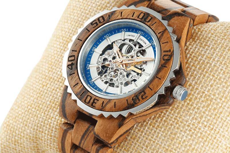 Men's Wooden Watches Automatic Zebra 4