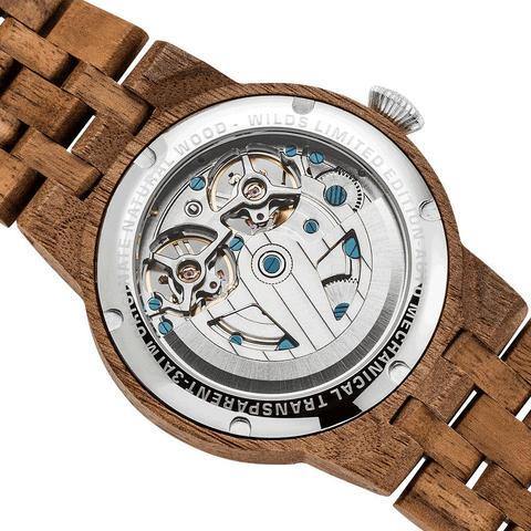 Men's Wood Watch Walnut Dual Wheel Automatic  3