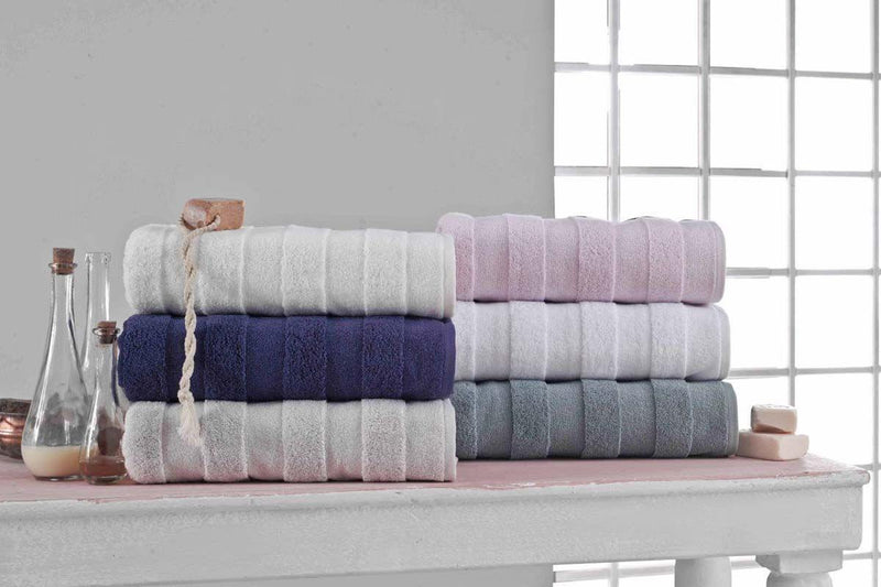 Light Turquoise Bath Towels Set - Diamond Collection 6 Pcs