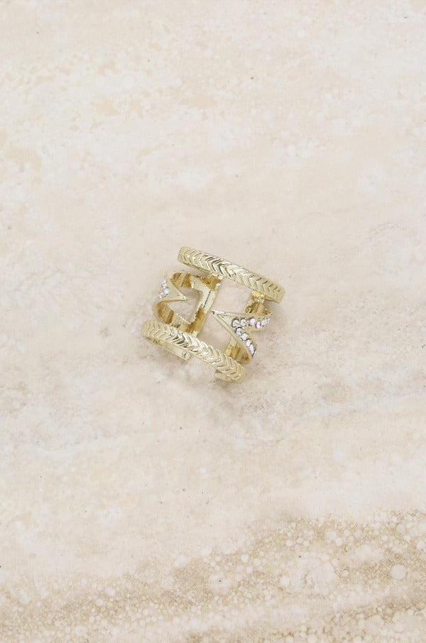 Gold Plated Ring  - Break The Pattern 18k 