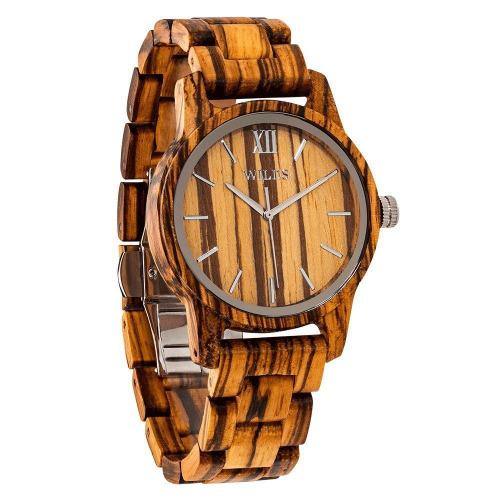 Men's Wood Watch Handmade Zebra 