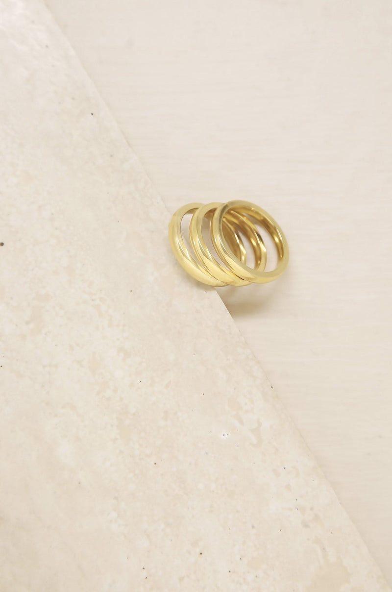 Back to Basics 18k Gold Plated Ring Set of 3 - The Gallant Way
