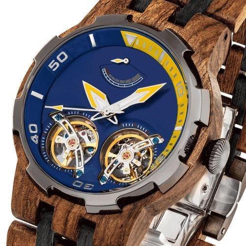 Men's Wooden Watch Dual Wheel Automatic Ambila 6