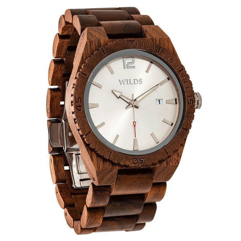 Men's Wood Watch Handmade Engraved Kosso Timepiece